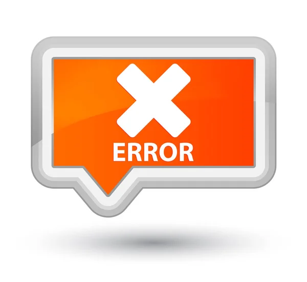 Tlačítko Hlavní oranžový nápis chyba (ikonu zrušit) — Stock fotografie