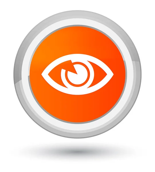 Eye icon prime orange round button — Stock Photo, Image