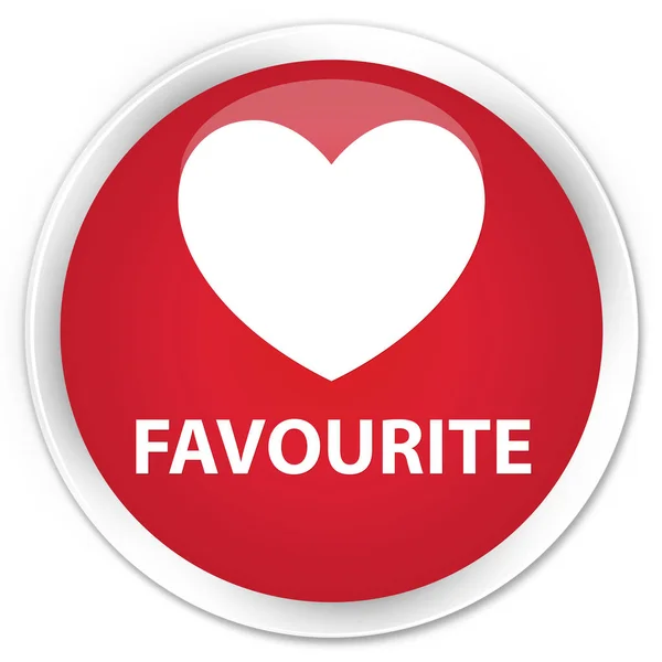 Favourite (heart icon) premium red round button — Stock Photo, Image