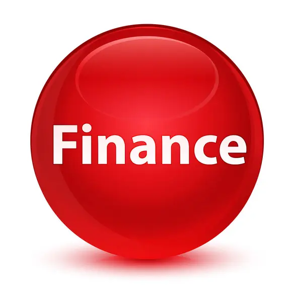 Finanční sklovité červené kulaté tlačítko — Stock fotografie