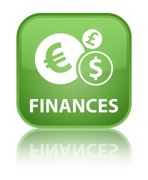 Finances (euro sign) special soft green square button — Stock Photo, Image