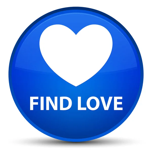 Encontrar o amor botão redondo azul especial — Fotografia de Stock