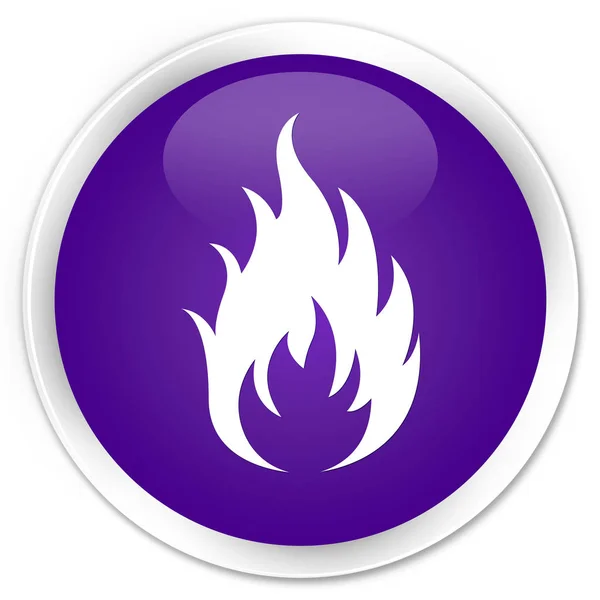 Icône de feu bouton rond violet premium — Photo