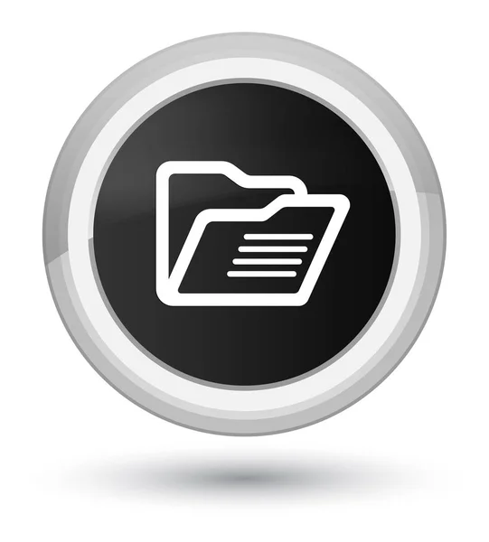 Folder icon prime black round button — Stock Photo, Image
