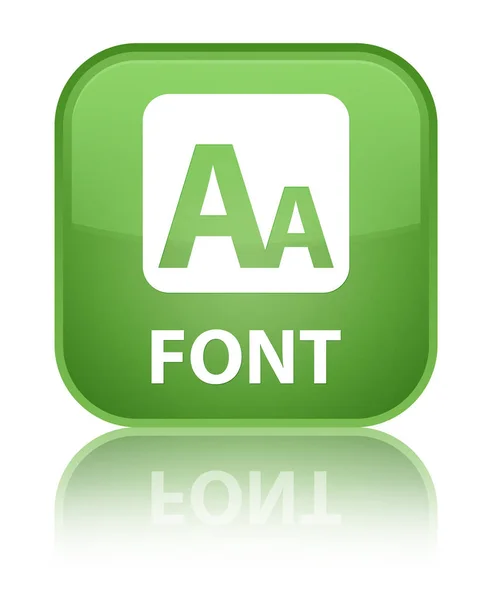 글꼴 특별 한 부드러운 녹색 사각형 버튼 — 스톡 사진