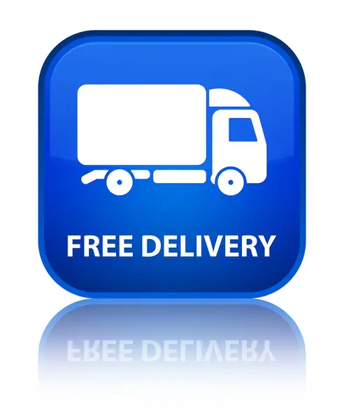 Free delivery special blue square button — Stock Photo, Image