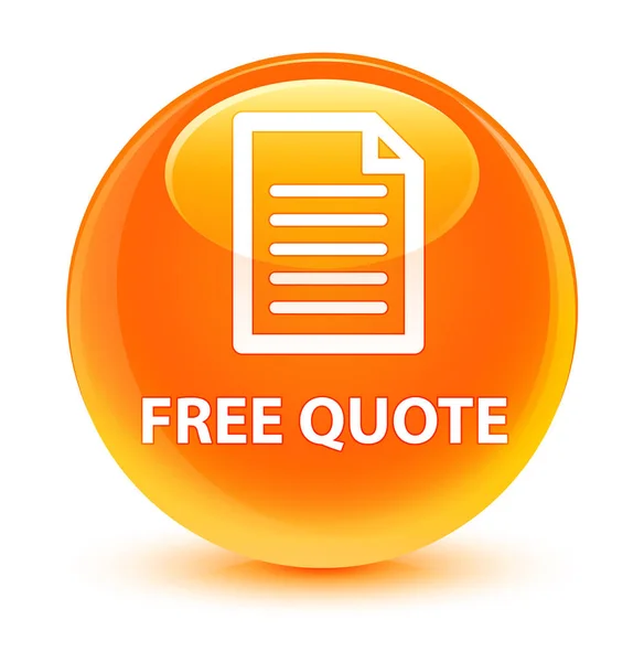 Free quote (page icon) glassy orange round button — Stock Photo, Image