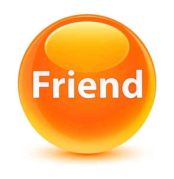 Vriend glazig oranje ronde knop — Stockfoto
