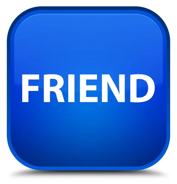 Φίλος ειδικές μπλε τετράγωνο κουμπί — Φωτογραφία Αρχείου