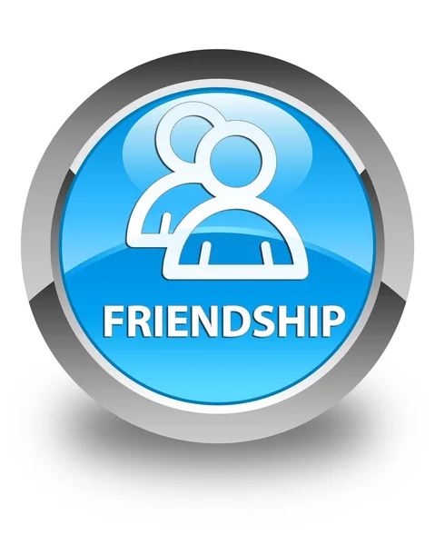 Friendship (group icon) glossy cyan blue round button — Stock Photo, Image