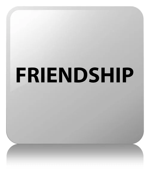 Дружба біла квадратна кнопка — стокове фото