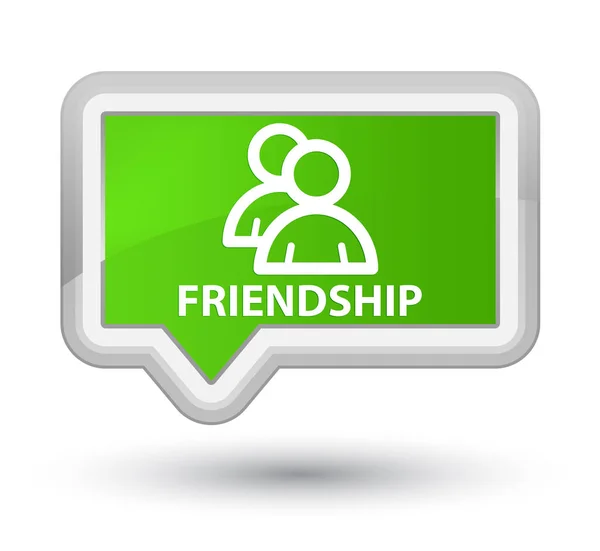 Friendship (group icon) prime soft green banner button — Stock Photo, Image