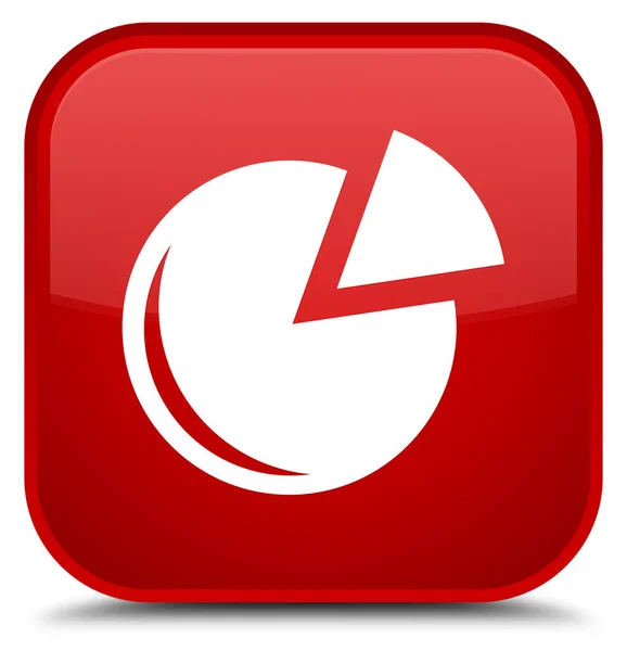 グラフ アイコン特別な赤い四角ボタン — ストック写真