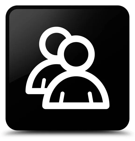Group icon black square button — Stock Photo, Image