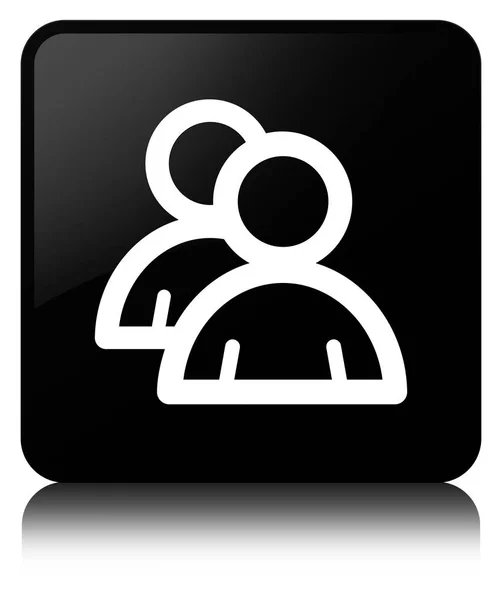 그룹 아이콘 검은 사각형 버튼 — 스톡 사진