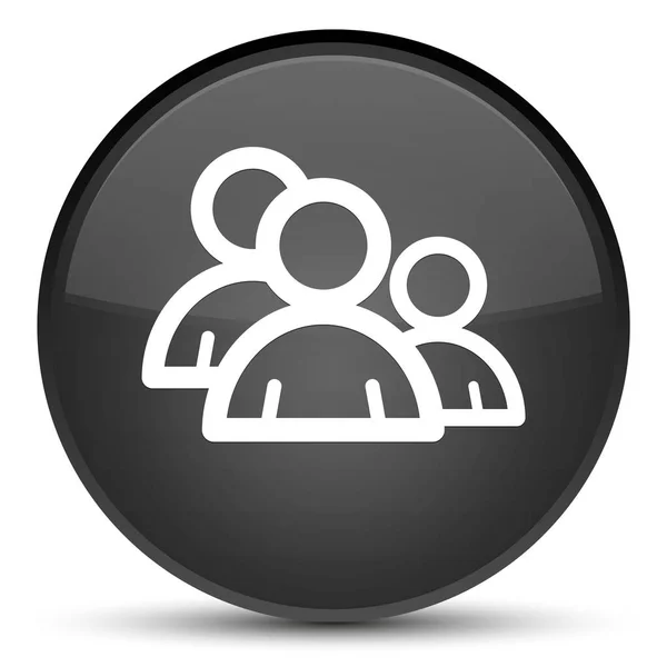 Group icon special black round button — Stock Photo, Image