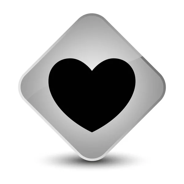 Heart icon elegant white diamond button — Stock Photo, Image