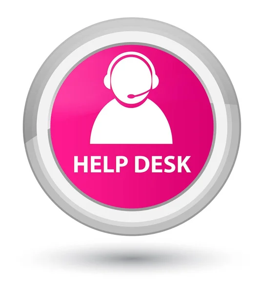 Skrivbord (customer care ikon) prime rosa runda knappen hjälp — Stockfoto