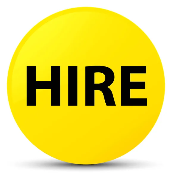 Hire yellow round button — Stock Photo, Image