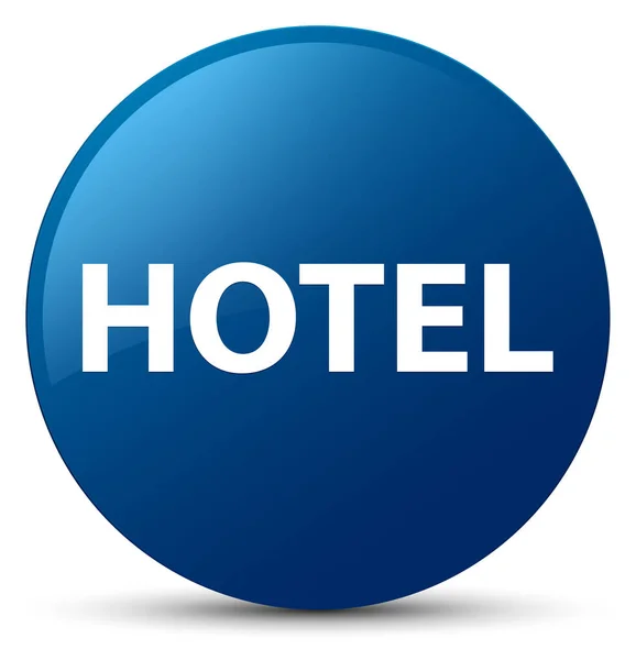 Hotel niebieski okrągły przycisk — Zdjęcie stockowe