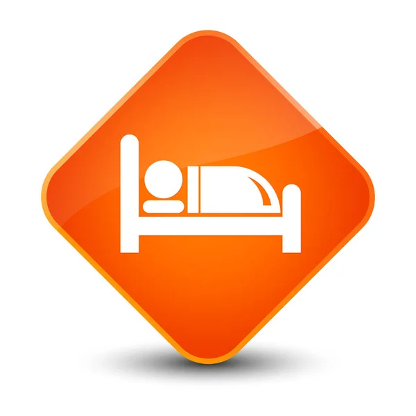 Elegante oranje diamant knoop van het pictogram van het bed Hotel — Stockfoto