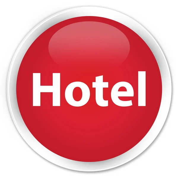 Hotel premium czerwony okrągły przycisk — Zdjęcie stockowe
