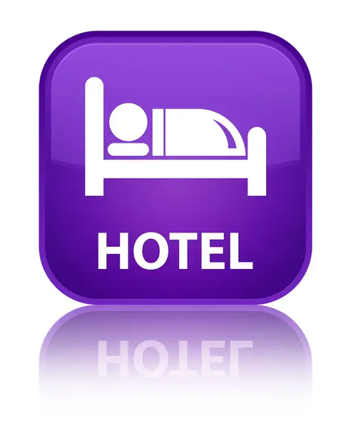 Hotel botão quadrado roxo especial — Fotografia de Stock