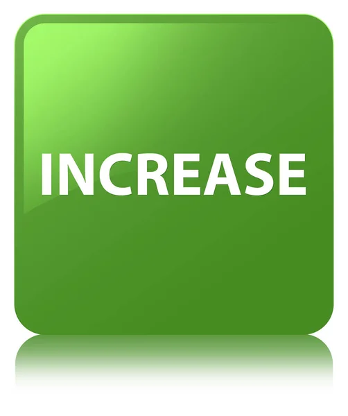 Increase soft green square button — Stock Photo, Image