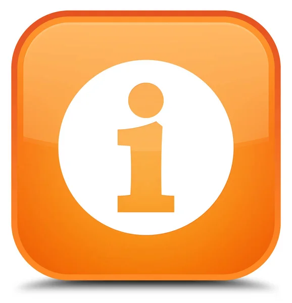 Info speciale oranje vierkante knoop van het pictogram — Stockfoto