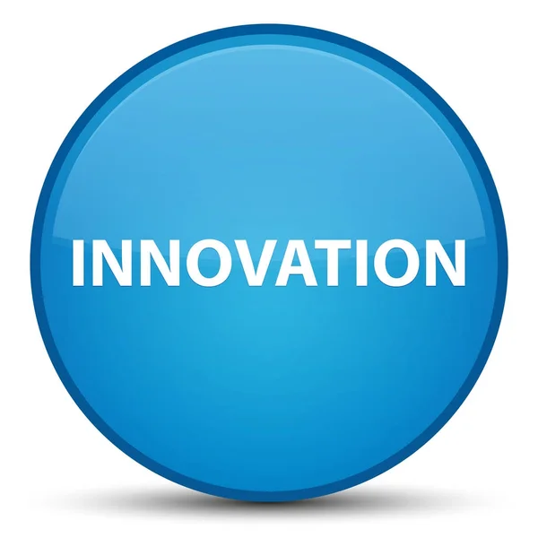 Innovation special cyan blue round button — Stock Photo, Image
