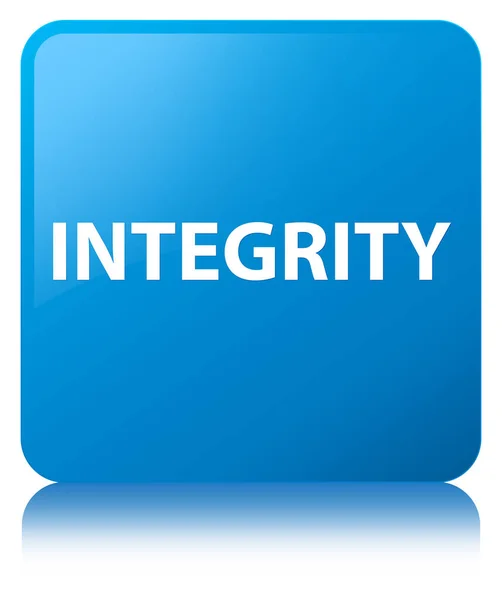 Integrity cyan blue square button — Stock Photo, Image