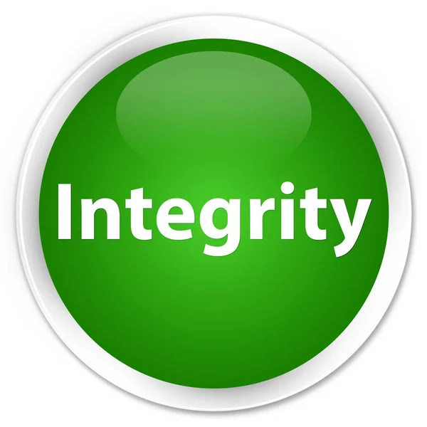 Integrity premium green round button — Stock Photo, Image