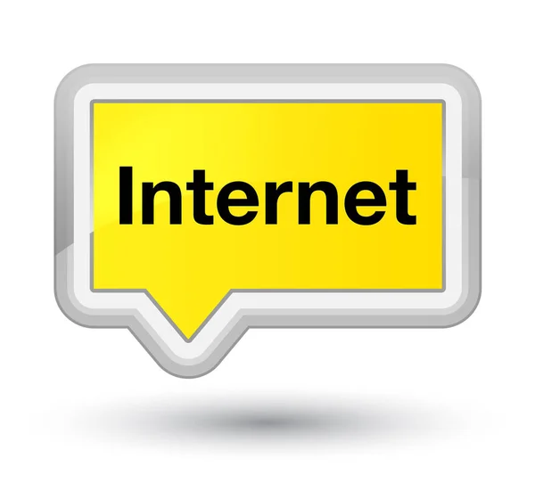 Internet botão banner amarelo primo — Fotografia de Stock