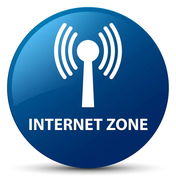 Zona Internet (red wlan) botón redondo azul — Foto de Stock