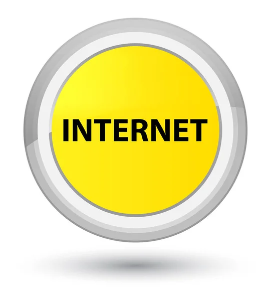 Internet prime bouton rond jaune — Photo