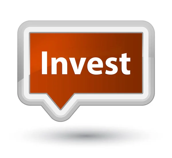 Investire primo pulsante banner marrone — Foto Stock