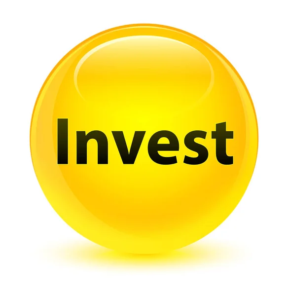 Investeren glazig gele ronde knop — Stockfoto