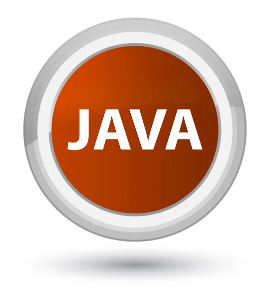 Java プライム茶色の丸いボタン — ストック写真