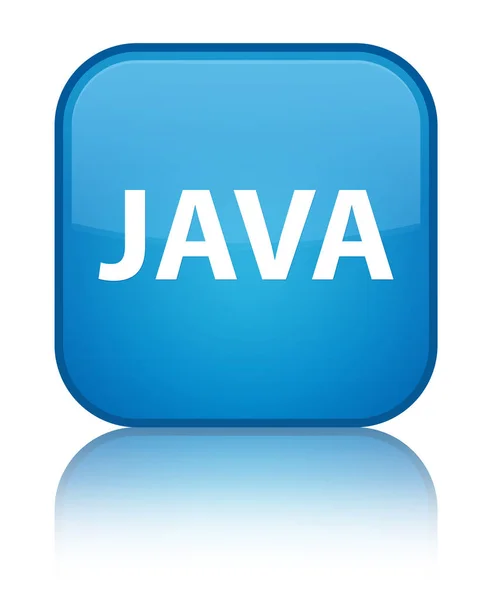 Java special cyan blue square button — Stock Photo, Image