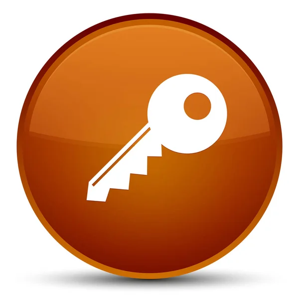 Ikona klucza specjalnych brązowy okrągły przycisk — Zdjęcie stockowe