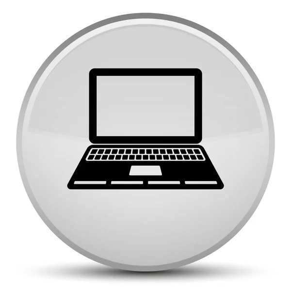 Laptop-Symbol spezielle weiße runde Taste — Stockfoto