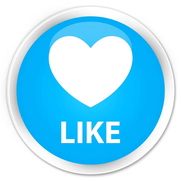 Like (heart icon) premium cyan blue round button — Stock Photo, Image
