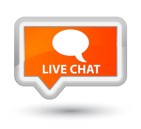 Chat ao vivo botão de banner laranja principal — Fotografia de Stock