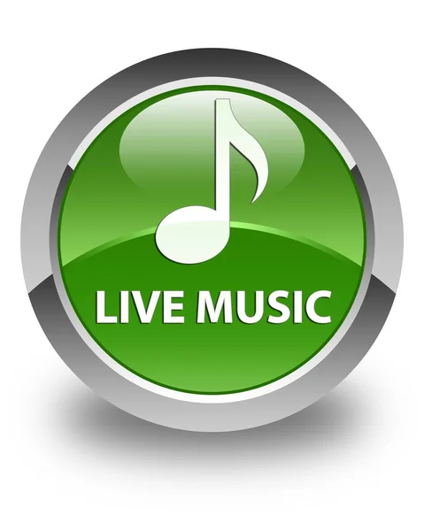 Música en vivo brillante botón redondo verde suave — Foto de Stock