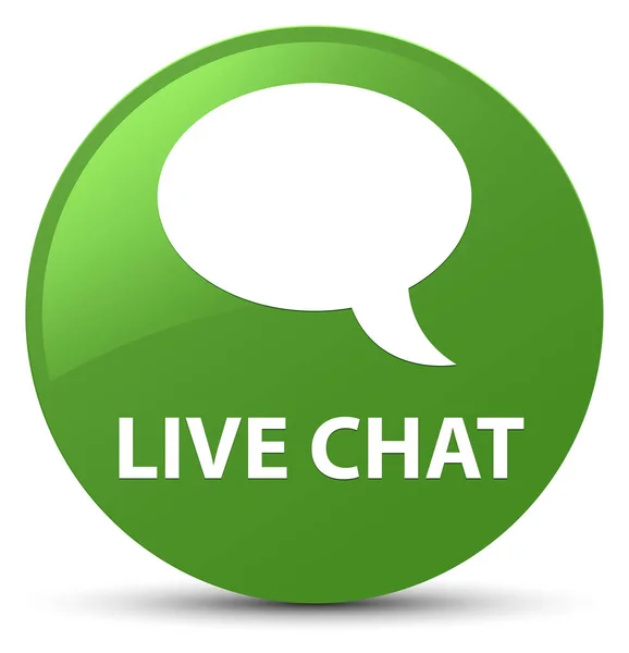 Chat en vivo suave botón redondo verde —  Fotos de Stock