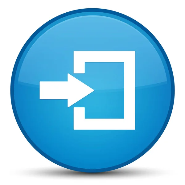 Inloggen pictogram speciale cyaan blauw ronde knop — Stockfoto