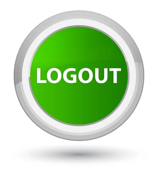 Logout prime green round button — Stock Photo, Image