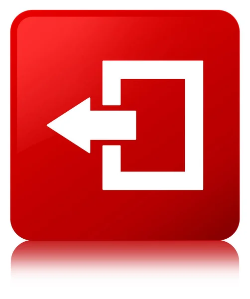 Logout-Symbol roter quadratischer Knopf — Stockfoto