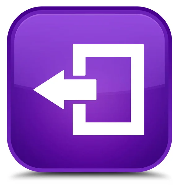 Logout ikon különleges lila négyzet gomb — Stock Fotó