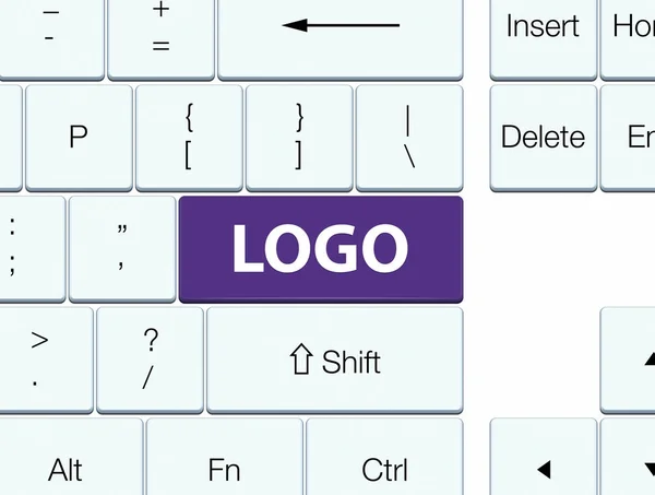 Tlačítko s logem fialový klávesnice — Stock fotografie